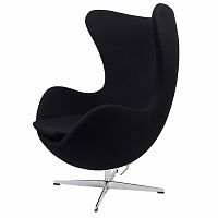 кресло arne jacobsen style egg chair черное в Таганроге