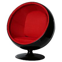 кресло eero ball chair черно-красное в Таганроге