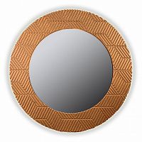 зеркало золотое круглое диаметр 90 см с рельефом полосы fashion bronze в Таганроге