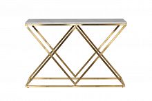 консоль белая с золотыми фигурными ножками bianco namibia 120x40x78 см в Таганроге