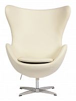 кресло egg chair кожа кремовое в Таганроге
