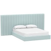 кровать двуспальная с большой спинкой 180x200 голубая avalon extended в Таганроге