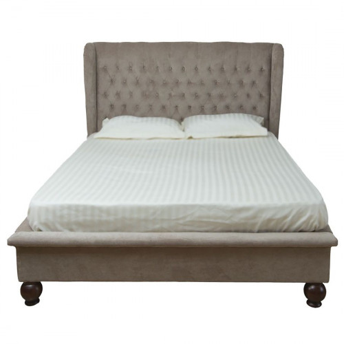 кровать двуспальная 160х200 из велюра бежевая bliss в Таганроге