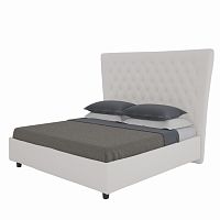 кровать двуспальная 160х200 бежевая из велюра quicksand в Таганроге