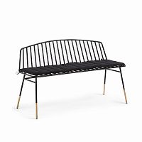 siena bench 120 черный металл черная ткань от la forma (ex julia grup) в Таганроге