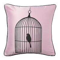 подушка с птичкой в клетке birdie in a cage pink в Таганроге