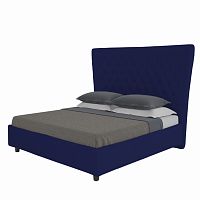 кровать двуспальная 180х200 синяя из велюра quicksand в Таганроге