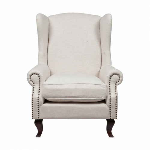 кресло collins wingback chair кремовая ткань в Таганроге