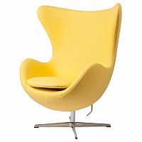 кресло egg chair кожа желтое в Таганроге