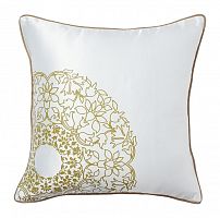 подушка с золотыми цветами flower weaving white в Таганроге