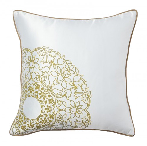 подушка с золотыми цветами flower weaving white в Таганроге