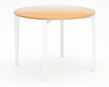 стол обеденный с коричневой столешницей и белыми ножками circus compact в Таганроге