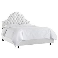 кровать двуспальная 180х200 белая с каретной стяжкой alina tufted white в Таганроге