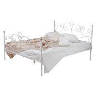 кованая двуспальная кровать 180х200 с двумя спинками белая флоренция в Таганроге