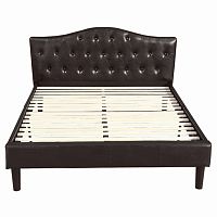 кровать двуспальная 160х200 темно-коричневая с каретной стяжкой kody в Таганроге