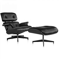 кресло eames style lounge chair черное в Таганроге