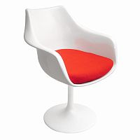 кресло tulip armchair бело-красное шерсть в Таганроге