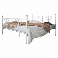кованая двуспальная кровать 160х200 с двумя спинками белая симона в Таганроге