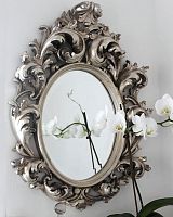 зеркало настенное в резном серебряном багете овьедо florentine silver в Таганроге