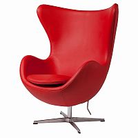 кресло egg chair кожа красное в Таганроге