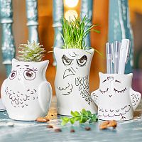 горшки для растений eco совы, 3 шт в Таганроге