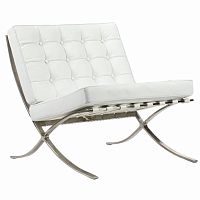 кресло barcelona chair белое в Таганроге