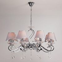 подвесная люстра eurosvet kelly 10085/8 хром/прозрачный хрусталь strotskis в Таганроге