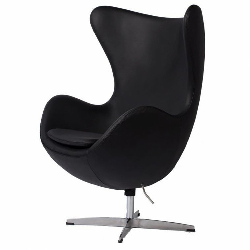 кресло egg chair кожа черное в Таганроге