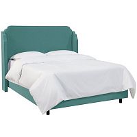кровать двуспальная с мягкой спинкой 160х200 зеленая aurora wingback teal в Таганроге