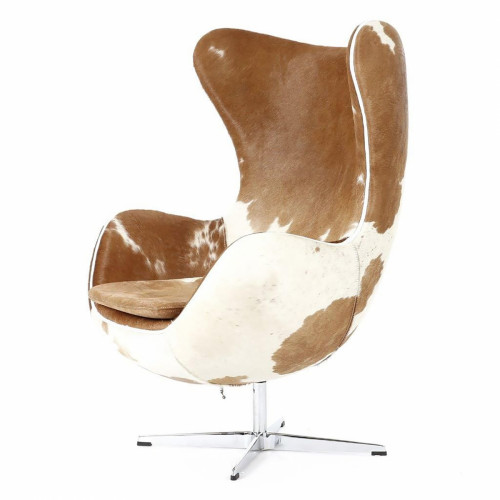 кресло egg chair коричнево-белое в Таганроге