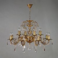 подвесная люстра ambiente alicante 8888/8+8 ab leaf crystal бронза в Таганроге