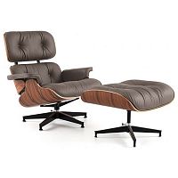 кресло eames style lounge chair кожа коричневое в Таганроге