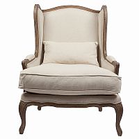 кресло мягкое с ушами lorraine chair with burlap бежевое в Таганроге