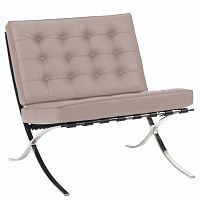 кресло barcelona chair кожа серое в Таганроге