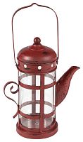 подсвечник-фонарь красный в виде чайника с ручкой old kettle, 27 см в Таганроге