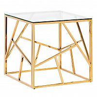 стол журнальный gold cube 55*55*55 см золотой, белый в Таганроге