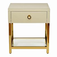 тумбочка с выдвижным ящиком classic бежевая с золотом в Таганроге