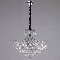подвесная люстра eurosvet crystal 10080/6 хром/прозрачный хрусталь strotskis в Таганроге