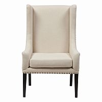 кресло мягкое с ушами белое nailhead fabric armchair в Таганроге