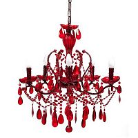люстра 19th c. rococo iron & smoke crystal round (красная) красная в Таганроге