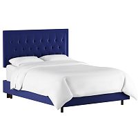 кровать двуспальная 180х200 синяя с каретной стяжкой alix blue в Таганроге