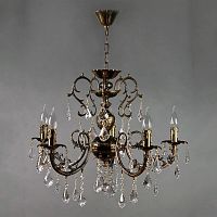 подвесная люстра ambiente alicante 8888/5 pb leaf crystal в Таганроге