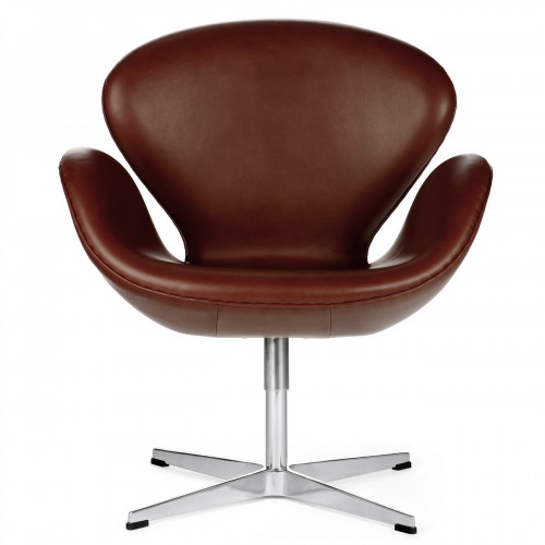 кресло swan chair кожа коричневое в Таганроге