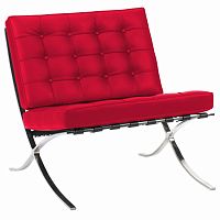 кресло barcelona chair кожа красное в Таганроге