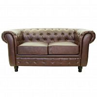 диван chesterfield двухместный прямой коричневый в Таганроге