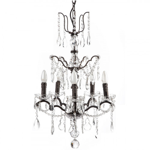 люстра maria theresa grande 5 lamps чёрная, прозрачная в Таганроге