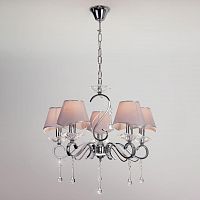 подвесная люстра eurosvet kelly 10085/5 хром/прозрачный хрусталь strotskis в Таганроге