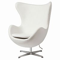кресло egg chair кожа белое в Таганроге