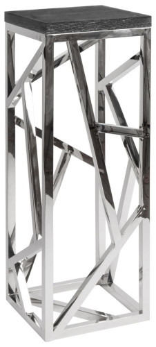 консоль geometric высокая 40x40x110 металл, черная столешница в Таганроге