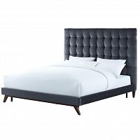 кровать двуспальная 160х200 серая из велюра eden в Таганроге